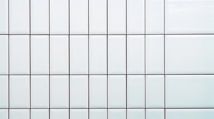 Poster - White Chequered Tiles for Bathroom Walls and Floors, Elegant and Modern Design, Ideal for Interior Decoration Projects and Home Renovations