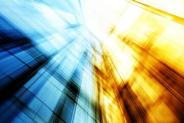 Aufkleber - Abstract Light and Color Display in Urban Architecture Perspective