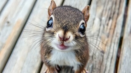 Curious squirrel observing woodland area wildlife photography natural habitat close-up animal behavior