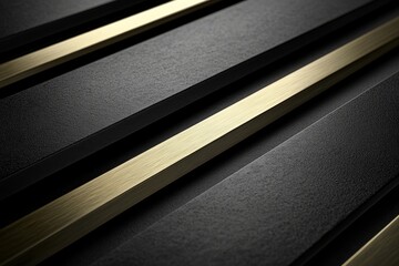 Aufkleber - Black Background with Gold Metallic Lines and Textures for Design