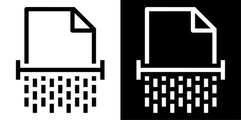 Poster - ofvs776 OutlineFilledVectorSign ofvs - document shredding vector icon . paper files destruction . particle cut . isolated transparent . black outline and filled version . AI 10 / EPS / PNG . g12122