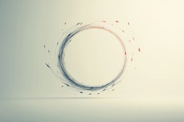 Leinwandbilder - Swirling patterns in a circular formation displaying dynamic movement and artistic creativity. Generative AI
