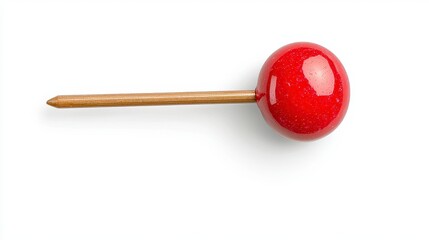 Wall Mural - red candy apple on wooden stick isolated on white background