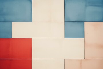 Leinwandbilder - Modern abstract design created with colorful rectangular tiles forming a geometric pattern