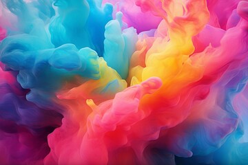 Poster - Vivid colors blending and swirling, creating an abstract composition