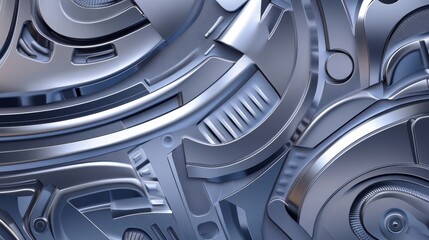 Poster - Abstract metallic surface with intricate patterns and textures, showcasing modern design elements