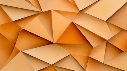 Poster - Abstract geometric background featuring layered orange paper triangles creating a dynamic texture