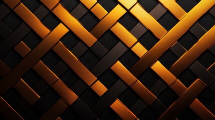 Poster - Intricate woven pattern of dark and golden materials creating a modern and luxurious texture