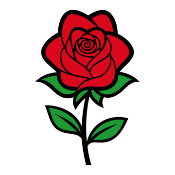 Elegant Valentine’s Day Rose Flower Illustration – High-Quality Vector Design