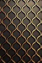 Poster - Intricate golden patterned metal lattice design on a dark background, ideal for decorative use