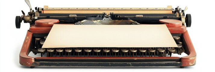 Aufkleber - Vintage typewriter displaying breaking news on a blank page, evoking nostalgia for journalism and written communication. Generative AI