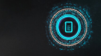 Poster - Digital Document Icon within a Futuristic Tech Interface