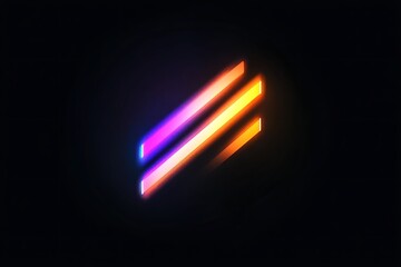 Poster - Abstract Neon Lines: Glowing Parallel Stripes on Black Background