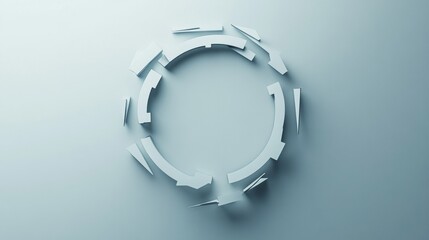 Aufkleber - Abstract circular design with geometric shapes in soft light showcasing modern minimalism and creativity. Generative AI