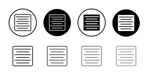 Align center icon Black line art vector logo set