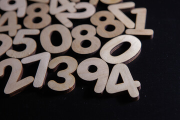 Poster - Abstract background with random numbers. Business pattern. banking activity with numbers and mathematics.