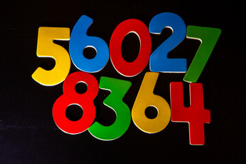 Poster - Abstract background with random numbers. Business pattern. banking activity with numbers and mathematics.