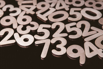 Poster - Abstract background with random numbers. Business pattern. banking activity with numbers and mathematics.
