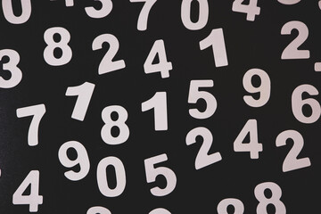 Poster - Background of numbers. from zero to nine. Numbers texture. Finance data concept. Matematic. Seamless pattern with numbers. financial crisis concept. Business success.