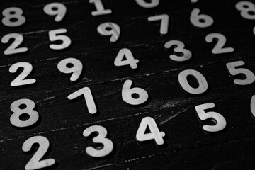 Poster - Abstract background with random numbers. Business pattern. banking activity with numbers and mathematics.