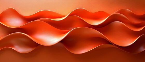 Poster - A captivating wave-like design in vibrant orange hues, creating a dynamic and fluid visual effect that evokes warmth and energy.