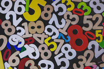 Poster - Background or texture of numbers. Finance data concept. Mathematic. Banking or currency. Business and economic growth.