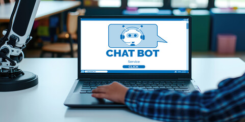 Poster - chatbot software application for brisk online business that automatically reply to customer question