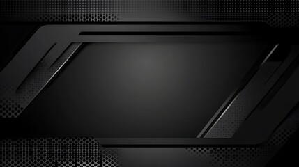 Poster - Abstract Black Geometric Design with Subtle Gray Accents and Perforated Textures
