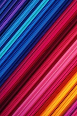 Poster - A vibrant abstract pattern showcasing diagonal stripes in shades of blue, pink, and orange, creating a lively and colorful aesthetic.