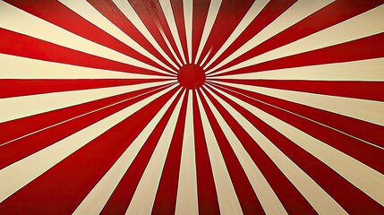 Poster - Red and White Radiating Sunburst Design