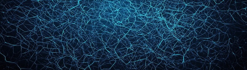 Poster - Abstract blue digital network background with interconnected lines and nodes.