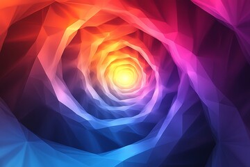 Wall Mural - Abstract Colorful Swirling Tunnel of Light