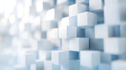 Aufkleber - Modern White Cubes Abstract Background in Light Tones Ideal for Minimalist Design and Architecture : Generative AI