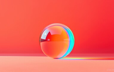 Poster - a vibrant spherical object reflecting colors against a bright background.