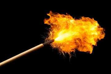 Poster - Fiery Ignition: A Matchstick Exploding in a Blaze of Light and Sparks