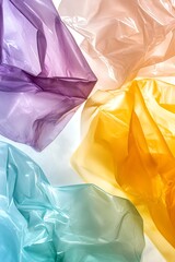 Aufkleber - Colorful Plastic Sheet Patterns with Pastel Yellow and Purple Hues : Generative AI