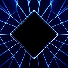 Poster - Abstract geometric design featuring glowing blue lines forming a diamond shape. Generative AI