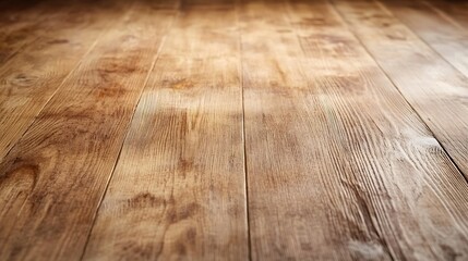 Fototapete - Detailed CloseUp of Rustic Wooden Floor Texture with Natural Grains : Generative AI