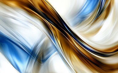 Poster - Abstract Swirling Blue Gold Design Modern Elegant Background Texture art wave flow lines style azure