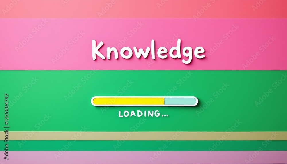 Knowledge acquisition in progress visually represented with bright ...