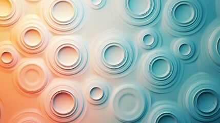 Wall Mural - Circular patterns in a pastel color wall design exhibit dynamic visual textures and modern artistic style. Generative AI