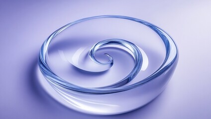 Wall Mural - Abstract Glass Spiral Design Elegant Blue Swirl Modern Art Background Image 3d hue wave form tone