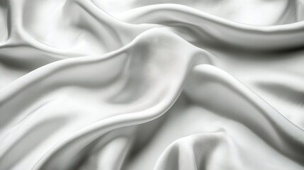 Aufkleber - Elegant Flowing White Silk Fabric Background for Luxury Design : Generative AI
