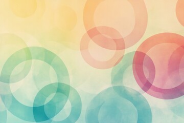Fototapete - Colorful abstract circles creating a soft, harmonious background in pastel shades for design and art projects. Generative AI
