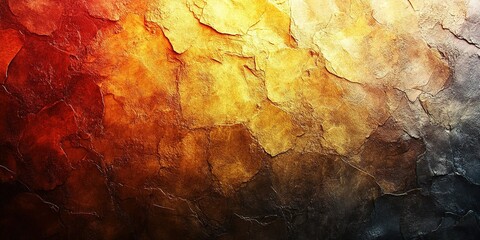 Poster - Textured wall featuring warm hues transitioning from orange to dark gray during evening light