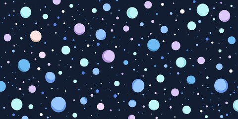 Poster - Pastel Blue Purple Circles Abstract Seamless Pattern Background Design art sky soft dots cute light