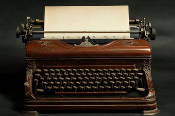 Aufkleber - Classic vintage typewriter with bold Breaking News headline on blank page ready for story creation. Generative AI