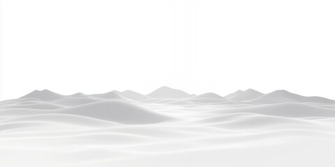 Wall Mural - Abstract White Hills Minimalist Landscape Design Background 3d art grey soft calm view form tone