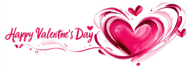 valentines day elegant hand text banner. valentine greeting card template with calligraphy happy val