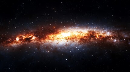 arafed image of a galaxy with a bright orange center